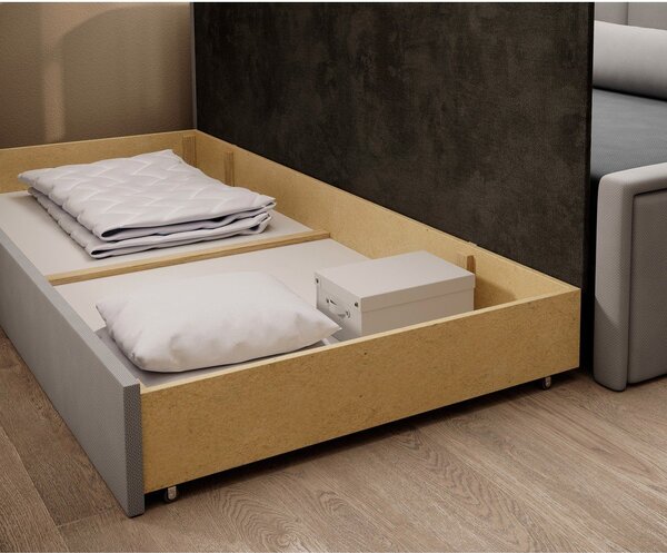 Siva sklopiva/s prostorom za odlaganje sofa od šenila 214 cm Fulgeo – ELTAP