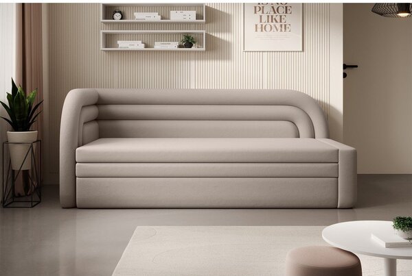 Bež baršunasti sklopiva/s prostorom za odlaganje sofa s lijevim kutom 223 cm Fabillo – ELTAP