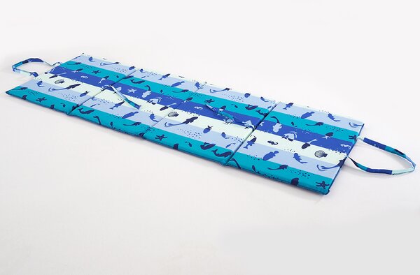 Plážni ležaljka PRUGA I RIBICA 137x49 cm, tirkizna