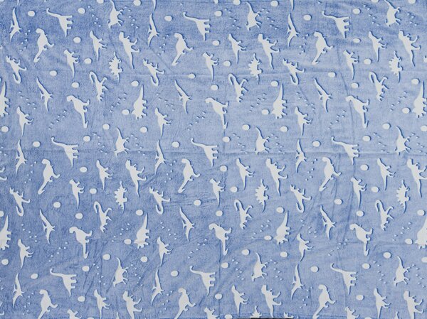 Svjetleća deka od mikroflanela DINO BLUE 150x200 cm plava