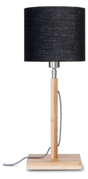 Stolna lampa s crnim sjenilom i Good & Mojo Fuji konstrukcijom od bambusa