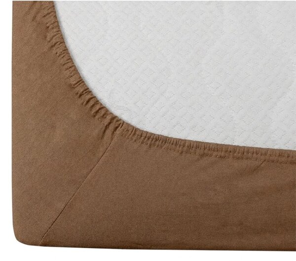 Jersey plahta HIGHFIT smeđa 90 x 200 cm