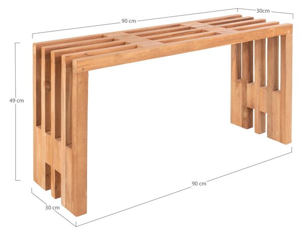 Vrtna klupa od tikovine House Nordic Benidorm, 90 x 30 cm