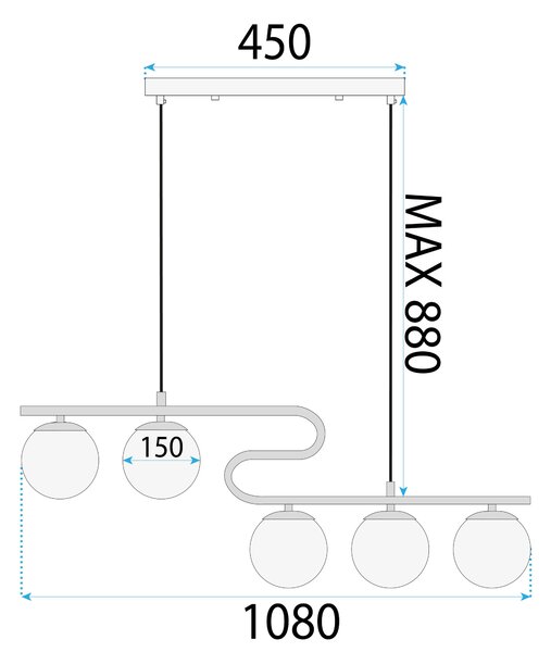 Lampa Viseća APP1599-5CP Gold