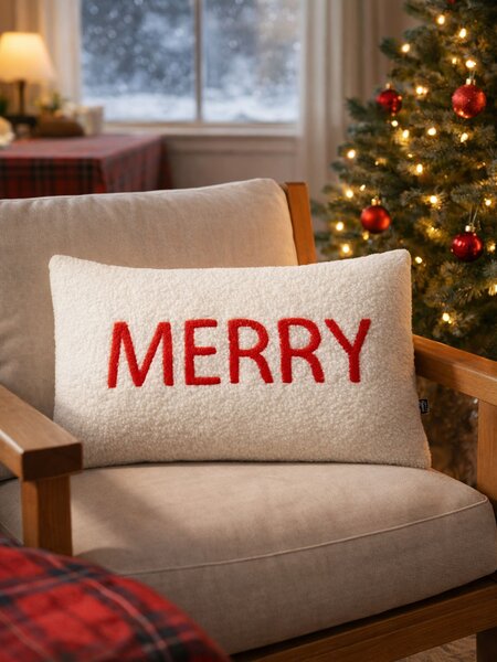 Sinsay - Božićni jastuk s natpisom Merry
