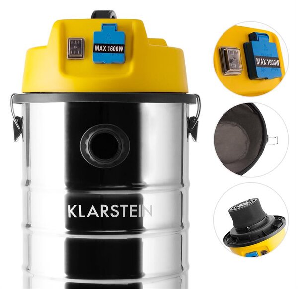 Klarstein REINRAUM, 1400 W, VIŠENAMJENSKI INDUSTRIJSKI USISAVAČ, MOKRO I SUHO USISAVANJE, 30 L