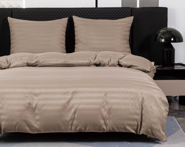 Hotelska posteljina od mikrovlakana JASMINE bež - prugasti 2 cm Dimenzije posteljine: 70 x 90 cm | 140 x 220 cm