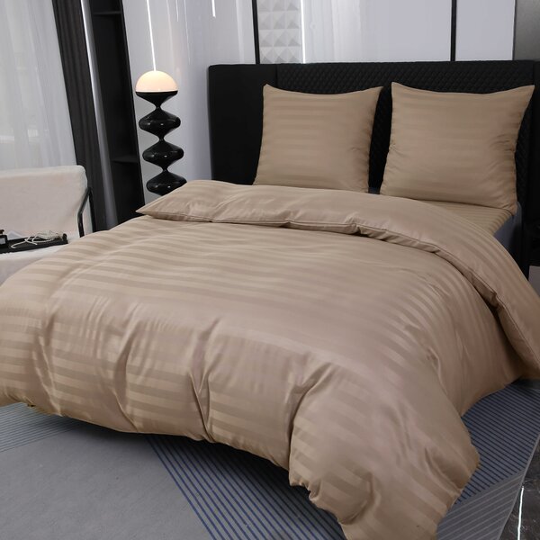 Hotelska posteljina od mikrovlakana JASMINE bež - prugasti 2 cm Dimenzije posteljine: 70 x 90 cm | 140 x 220 cm