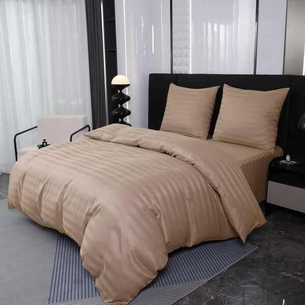 Hotelska posteljina od mikrovlakana JASMINE bež - prugasti 2 cm Dimenzije posteljine: 70 x 90 cm | 140 x 220 cm