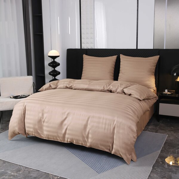 Hotelska posteljina od mikrovlakana JASMINE bež - prugasti 2 cm Dimenzije posteljine: 70 x 90 cm | 140 x 220 cm