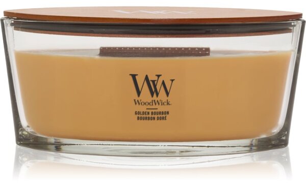 Woodwick Opulent Wood Golden Bourbon mirisna svijeća s drvenim fitiljem (hearthwick) 453.6 g