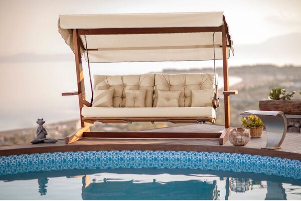 Floriane Garden Vrtni trosjed za ljuljanje, prirodno bež boja, Luna Deluxe 2600 - Beige