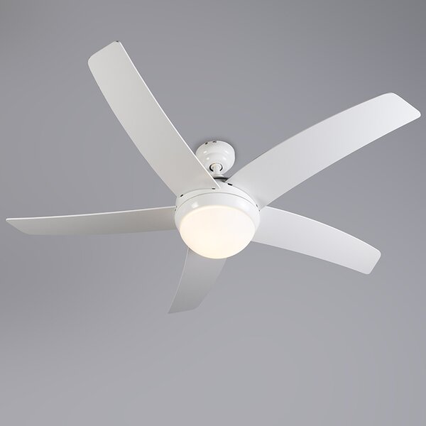 Stropni ventilator bijeli s drvenim uzorkom 132 cm s daljinskim upravljačem - Cool