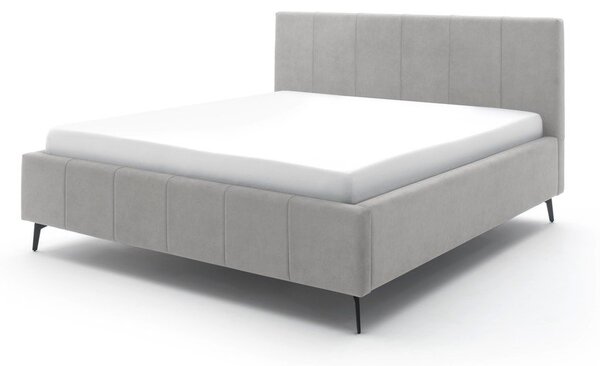 Svijetlo sivi tapecirani bračni krevet s prostorom za odlaganje s podnicom 180x200 cm Lizzano – Meise Möbel