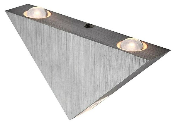 Globo Zidna LED svjetiljka (3 W, Četkani aluminij, Prozirno, Topla bijela)