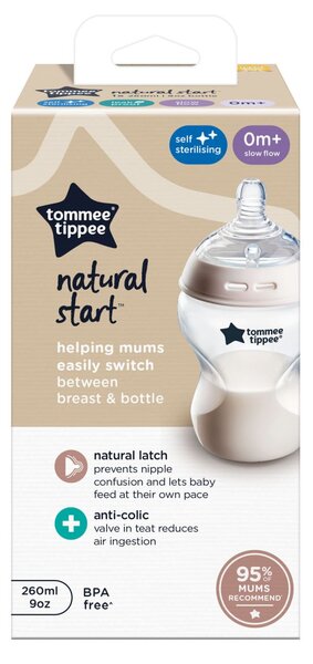 TOMMEE TIPPEE plastična bočica Natural Start, 260ml, 0m+