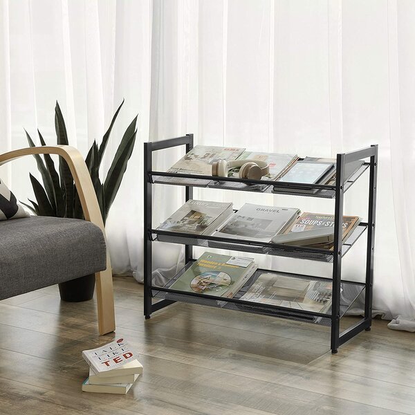 Metalni mrežasti stalak za cipele s 3 razine 74 x 30,7 x 62,8 cm, crni | SONGMICS
