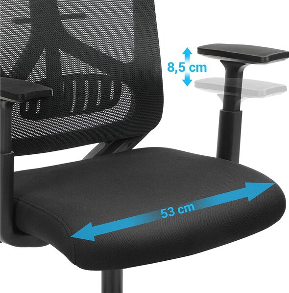 Ergonomska uredska stolica s lumbalnom potporom, crna
