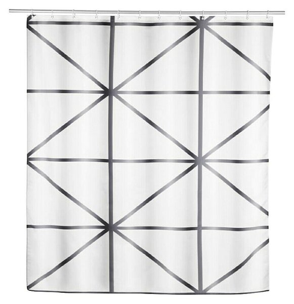 SCHÖNER WOHNEN-Kollektion Zavjesa za tuš Shege (Š x V: 180 x 200 cm, Plastika, Bijela/Siva)