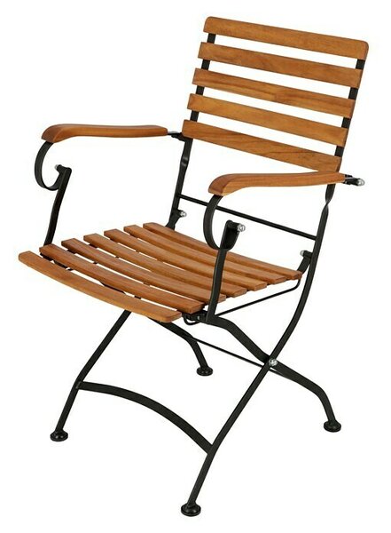 Sunfun Moni Vrtna stolica (Akacija, Preklopno, Natur, Crne boje, Š x D x V: 57 x 55 x 88 cm)