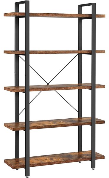 Polica za knjige, stabilni stalak za odlaganje na 5 razina 105 x 33,5 x 177,5 cm | VASAGLE