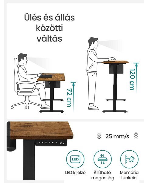 Električni stol podesiv po visini, 60 x 140 x (72-120) cm