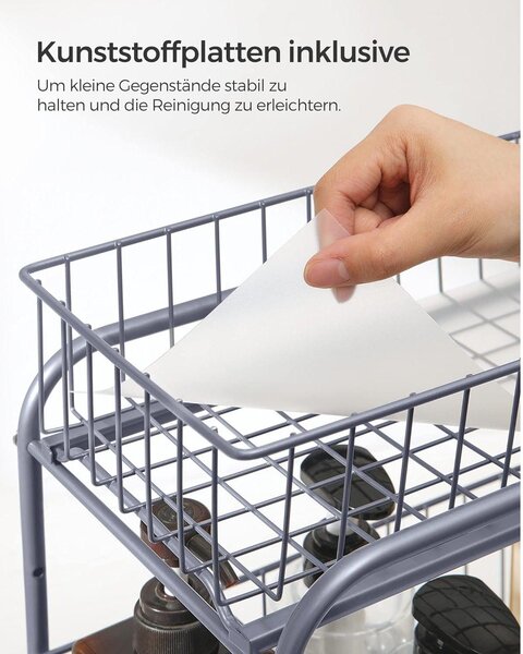 Sklopiv organizator za ormariće, sustav za pohranu na dvije razine, srebrni | SONGMICS