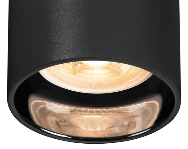 SLV Asto Tube Downlight GU10 s jednom žaruljom crna, prigušiva, Crno, Dnevni boravak/blagovaonica, Metal