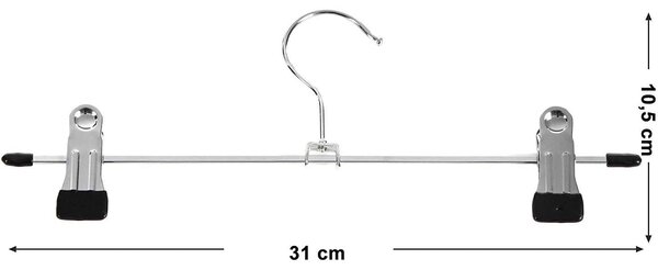 Paket od 20 metalnih vješalica za hlače i skunje 31 x 10,5 cm | SONGMICS