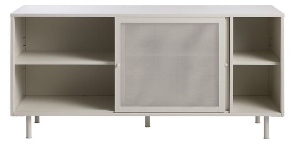 Siva metalna komoda s kliznim vratima 160x75x47 cm Veep – Unique Furniture