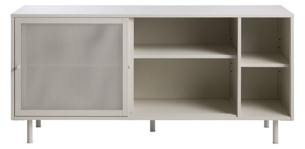 Siva metalna komoda s kliznim vratima 160x75x47 cm Veep – Unique Furniture