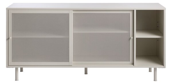 Siva metalna komoda s kliznim vratima 160x75x47 cm Veep – Unique Furniture