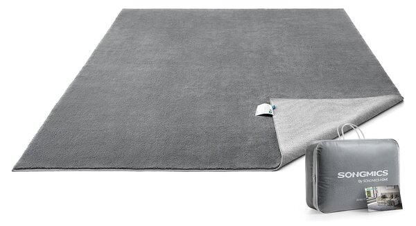 Protuklizni tepih 200 x 290 cm, mekan i moderan tepih za svaku prostoriju, sivi