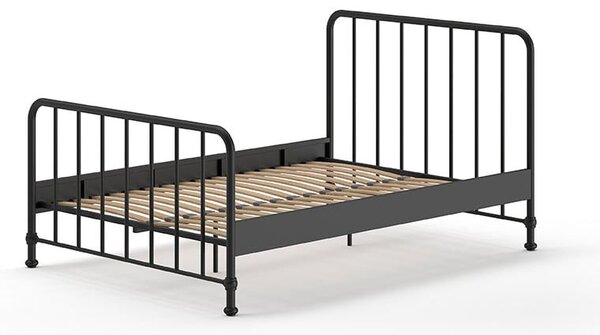 Crni metalni krevet s podnicom 140x200 cm BRONXX – Vipack