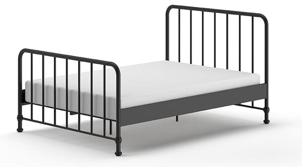 Crni metalni krevet s podnicom 140x200 cm BRONXX – Vipack