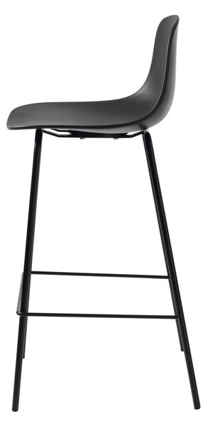 Crna plastična barska stolica (visine sjedala 67,5 cm) Whitby – Unique Furniture