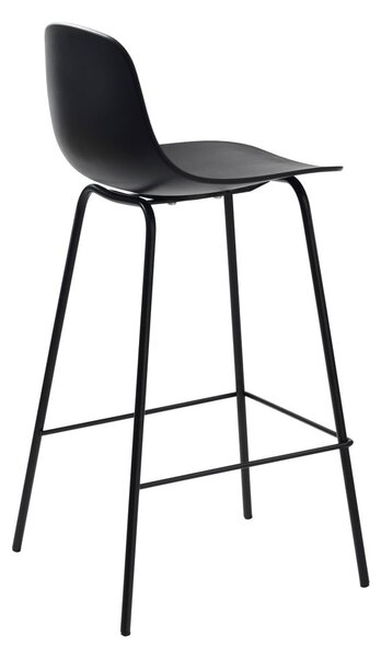 Crna plastična barska stolica (visine sjedala 67,5 cm) Whitby – Unique Furniture