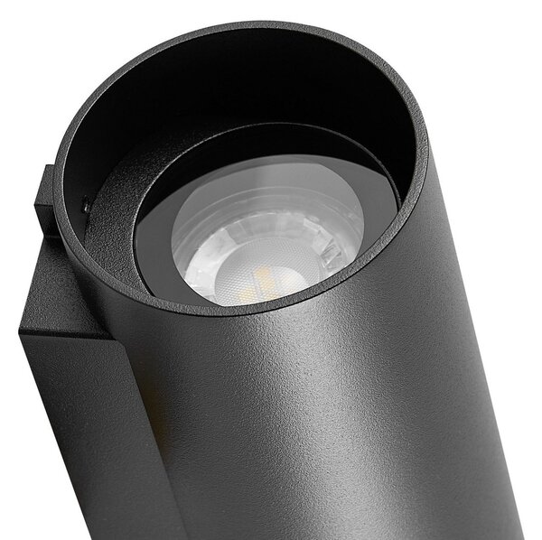 Deko-Light Vanjska zidna svjetiljka CAN, crna, 2 žarulje, Ø 8 cm IP65 metal GU10, prigušiva, Crno, Aluminij