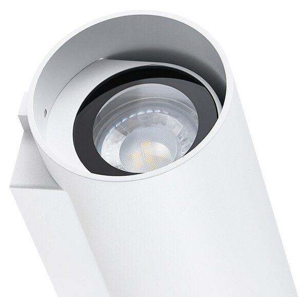 Deko-Light Vanjska zidna svjetiljka CAN, bijela, 2 žarulje, Ø 8 cm, IP65, metal, GU10, prigušiva, Bijela, Aluminij