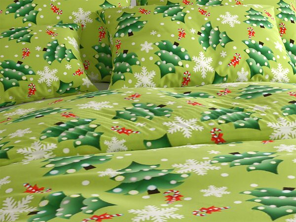 Posteljina od mikrovlakana CHRISTMAS TREE zelena Dimenzije posteljine: 70 x 90 cm | 140 x 200 cm