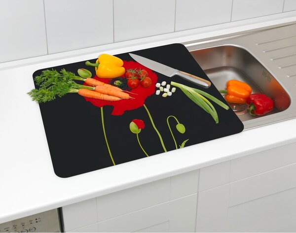 Zidna zaštitna ploča za štednjak od kaljenog stakla 50x56 cm Poppy – Maximex