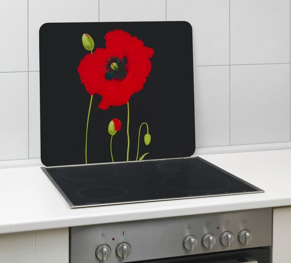 Zidna zaštitna ploča za štednjak od kaljenog stakla 50x56 cm Poppy – Maximex