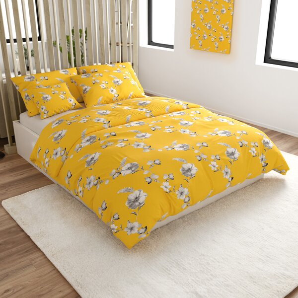 Posteljina od mikrovlakana YELLOW ROSE žuta Dimenzije posteljine: 70 x 90 cm | 140 x 200 cm