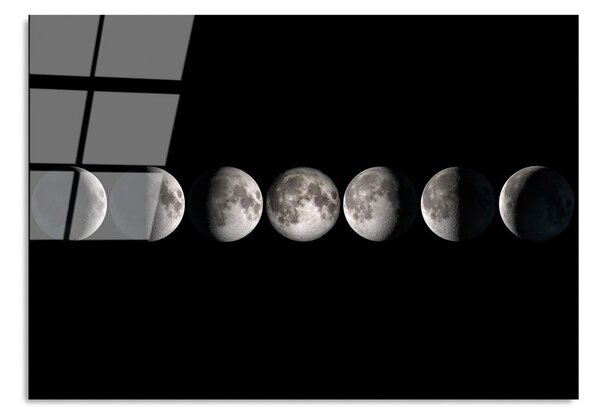 Staklena slika 100x70 cm Moon Phases - Wallity