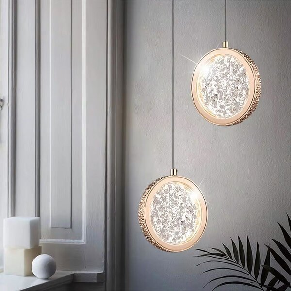 Viseća Kristalna Lampa LED LHJ100-1CP Złota