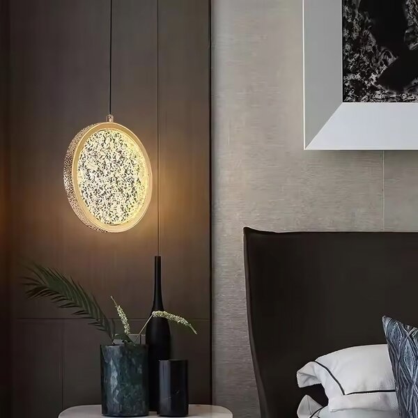 Viseća Kristalna Lampa LED LHJ100-1CP Złota