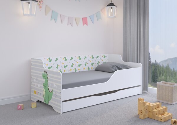 Dječji krevetić s naslonom LILU 160 x 80 cm - Dino krevet lijevo stranica (inhibicija)