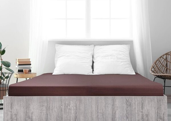 Jersey plahta od mako pamuka LUXORA 90x200 cm tamno smeđa
