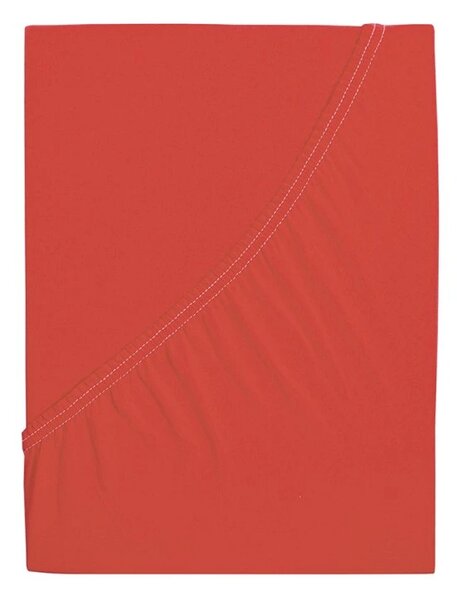 Jersey plahta ALVORA 90x200 cm crvena