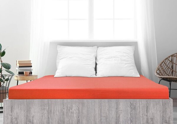 Jersey plahta ALVORA 90x200 cm crvena